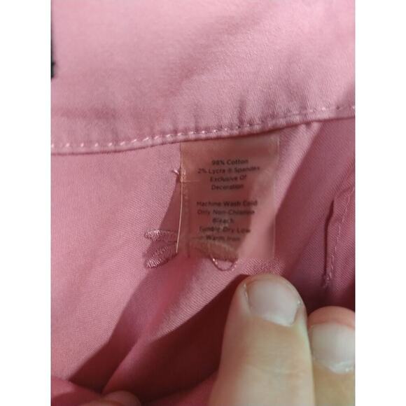 Talbots 8 Pink Stretch Dragonfly Pocket Flat Front Capri Pants - Picture 9 of 11